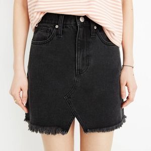 Madwell | Women's Rigid Denim A-Line Mini Skirt in Lunar Wash - Cutout Edition